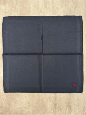 Polo by Ralph Lauren Black Pocket Square with Red Pony
